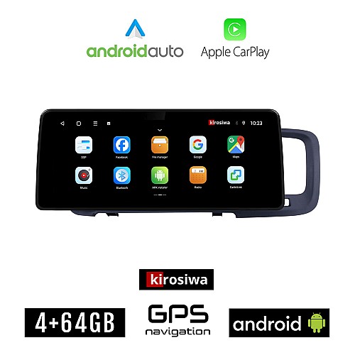 KIROSIWA VOLVO S60 (2010 - 2018) Android οθόνη αυτοκίνητου 4GB (+64GB) με GPS WI-FI (ηχοσύστημα αφής 12.3" ιντσών OEM Android Auto Apple Carplay Youtube Playstore MP3 USB Radio Bluetooth Mirrorlink εργοστασιακή, 4x60W canbus 12,3 ιντσών)