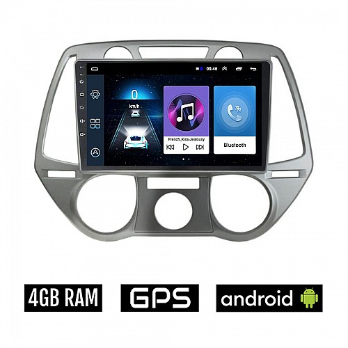 HYUNDAI i20 (2008 - 2013) Android οθόνη αυτοκίνητου 4GB με Ελληνικό GPS και WI-FI Youtube (ηχοσύστημα αφής 9" ιντσών OEM Playstore MP3 USB Radio Bluetooth Mirrorlink εργοστασιακή 4x60W navi)
