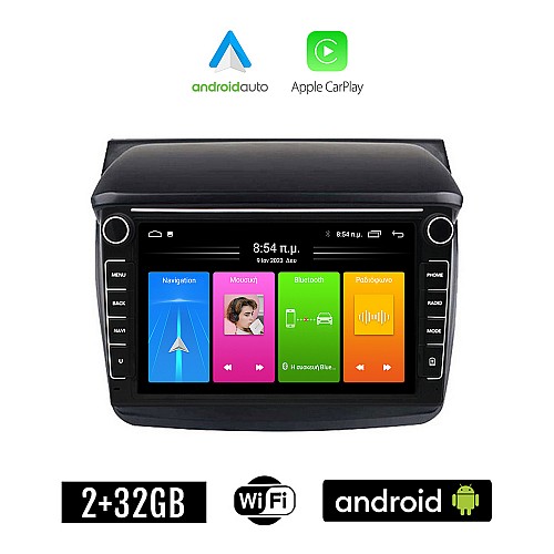 MITSUBISHI L200 (2006-2015) Android οθόνη αυτοκίνητου 2GB με GPS WI-FI (ηχοσύστημα αφής 8" ιντσών Apple CarPlay Android Auto Car Play Youtube Playstore MP3 USB Radio Bluetooth Mirrorlink εργοστασιακή, 4x60W, Navi)