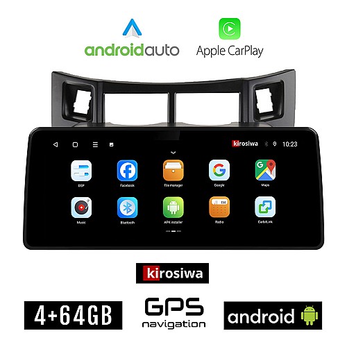 KIROSIWA TOYOTA YARIS (2006-2011) Android οθόνη αυτοκίνητου 4GB (+64GB) με GPS WI-FI ( TOYOTA ηχοσύστημα αφής 12.3" ιντσών OEM Android Auto Apple Carplay Youtube Playstore MP3 USB Radio Bluetooth Mirrorlink  εργοστασιακή, 4 x 60W, μαύρο)