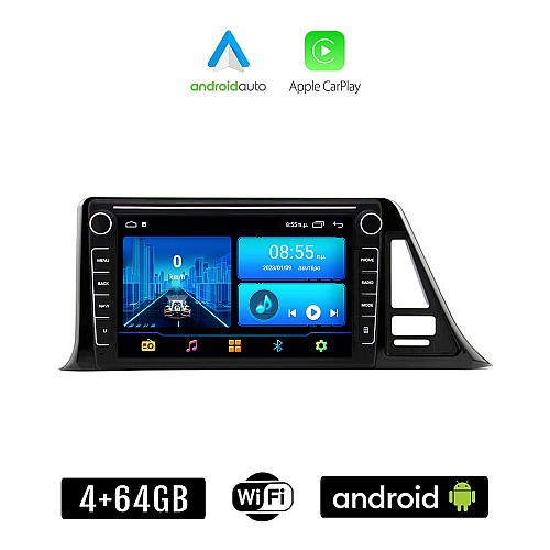TOYOTA CHR (μετά το 2017) Android οθόνη αυτοκίνητου 4+64GB με GPS WI-FI (ηχοσύστημα αφής 8" ιντσών 4GB CarPlay Android Auto Car Play Youtube Playstore MP3 USB Radio Bluetooth Mirrorlink εργοστασιακή, 4x60W, Navi)