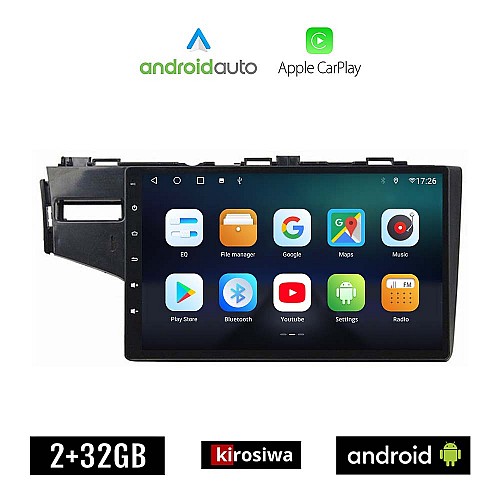 KIROSIWA HONDA JAZZ (μετά το 2013) Android οθόνη αυτοκίνητου 2GB με GPS WI-FI (ηχοσύστημα αφής 10" ιντσών OEM Android Auto Apple Carplay Youtube Playstore MP3 USB Radio Bluetooth Mirrorlink εργοστασιακή, 4x60W, AUX)