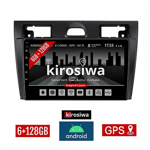 KIROSIWA 6+128GB FORD FIESTA (2006-2008) Android οθόνη αυτοκίνητου 6GB με GPS WI-FI (ηχοσύστημα αφής 9" ιντσών OEM Youtube Playstore MP3 USB Radio Bluetooth Mirrorlink  DSP Apple Carplay Android Auto 4G SIM card 4x60W, AUX) RM-5895