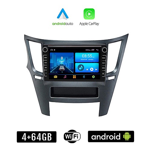 SUBARU LEGACY - OUTBACK (μετά το 2009) Android οθόνη αυτοκίνητου 4+64GB με GPS WI-FI (ηχοσύστημα αφής 8" ιντσών 4GB CarPlay Android Auto Car Play Youtube Playstore MP3 USB Radio Bluetooth Mirrorlink εργοστασιακή, 4x60W, Navi)