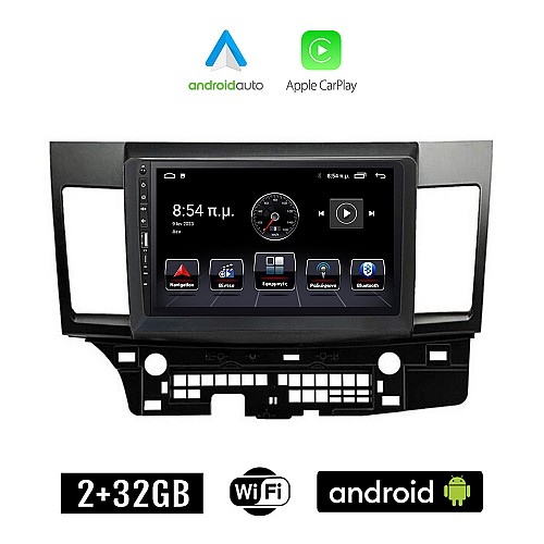 MITSUBISHI LANCER (μετά το 2008) Android οθόνη αυτοκίνητου 2+32GB με GPS WI-FI (ηχοσύστημα αφής 9" ιντσών Apple CarPlay Android Auto 2GB Car Play Youtube Playstore MP3 USB Radio Bluetooth Mirrorlink εργοστασιακή, 4x60W, Navi)