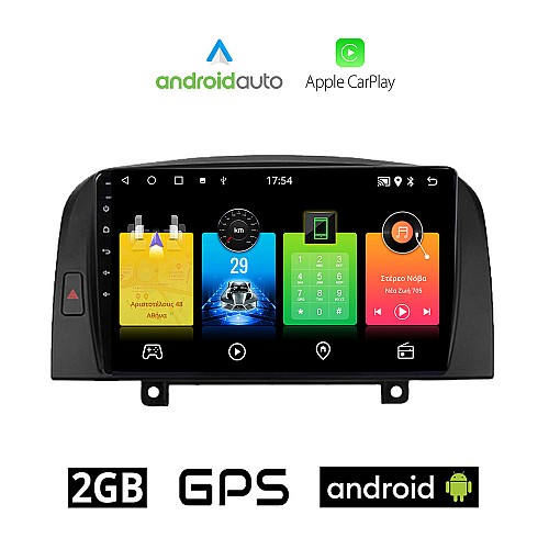 HYUNDAI SONATA 2006-2009 Android οθόνη αυτοκίνητου 2GB με GPS WI-FI (ηχοσύστημα αφής 9" ιντσών OEM Android Auto Apple Carplay Youtube Playstore MP3 USB Radio Bluetooth Mirrorlink εργοστασιακή, 4x60W, AUX)