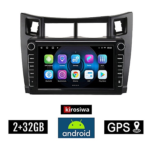 TOYOTA YARIS (2006-2011) Android οθόνη αυτοκίνητου 2GB με GPS WI-FI ( TOYOTA ηχοσύστημα αφής 8" ιντσών OEM Youtube Playstore MP3 USB Radio Bluetooth Mirrorlink  εργοστασιακή, 4 x 60W, μαύρο)