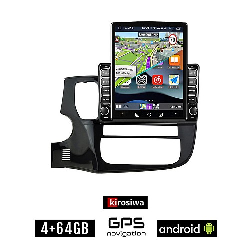 KIROSIWA MITSUBISHI OUTLANDER (μετά το 2013) Android οθόνη αυτοκίνητου 4GB με GPS WI-FI (ηχοσύστημα αφής 9.7" ιντσών OEM Youtube Playstore MP3 USB Radio 4+64GB Bluetooth Mirrorlink εργοστασιακή, 4x60W, AUX, μαύρο)