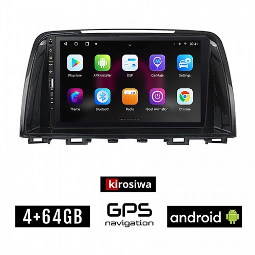 MAZDA 6 (2012-2017) Android οθόνη αυτοκίνητου 4GB με GPS WI-FI (ηχοσύστημα αφής 9" ιντσών OEM Youtube Playstore MP3 USB Radio Bluetooth Mirrorlink εργοστασιακή, 4x60W, Navi)