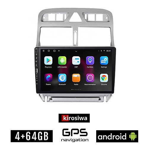 PEUGEOT 307 (2002-2013) Android οθόνη αυτοκίνητου 4GB με GPS WI-FI (ηχοσύστημα αφής 9" ιντσών OEM Youtube Playstore MP3 USB Radio Bluetooth Mirrorlink εργοστασιακή, 4x60W, Navi)