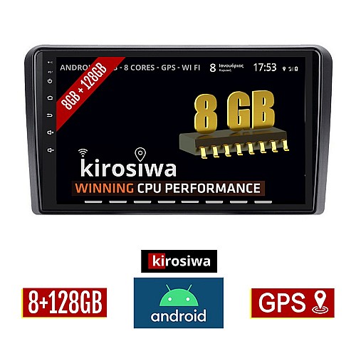 KIROSIWA 8GB + 128GB HYUNDAI H1 (μετά το 2007) Android οθόνη αυτοκίνητου με GPS WI-FI (ηχοσύστημα αφής 9" ιντσών OEM Youtube Playstore MP3 USB Radio Bluetooth Mirrorlink DSP Apple Carplay Android Auto 4G Sim Card 4x60W, AUX) FE-85455