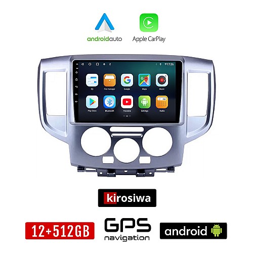 KIROSIWA NISSAN NV200 (2010-2015) Android οθόνη αυτοκίνητου 12GB + 512GB με GPS WI-FI (ηχοσύστημα αφής 9" ιντσών OEM Android Auto Apple Carplay Youtube Playstore MP3 USB Radio Bluetooth Mirrorlink εργοστασιακή, 4x60W, AUX)