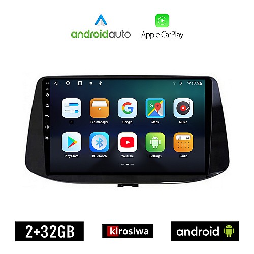 KIROSIWA HYUNDAI i30 (μετά το 2018) Android οθόνη αυτοκίνητου με GPS WI-FI 2GB (ηχοσύστημα αφής 9" ιντσών OEM Android Auto Apple Carplay Youtube Playstore MP3 USB Radio Bluetooth Mirrorlink εργοστασιακή, 4x60W, AUX)