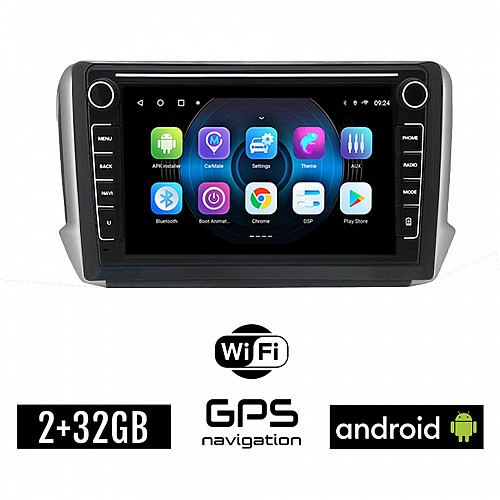 PEUGEOT 208 - 2008 (2012-2019) Android οθόνη αυτοκίνητου 2GB με GPS WI-FI (ηχοσύστημα αφής 8" ιντσών OEM Youtube Playstore MP3 USB Radio Bluetooth Mirrorlink εργοστασιακή, 4x60W, Navi)