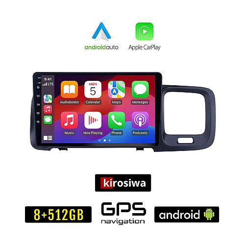 KIROSIWA VOLVO S60 (2010 - 2018) Android οθόνη αυτοκίνητου 8GB + 256GB με GPS WI-FI (ηχοσύστημα αφής 9" ιντσών OEM Android Auto Apple Carplay Youtube Playstore MP3 USB Radio Bluetooth Mirrorlink εργοστασιακή, 4x60W, AUX)