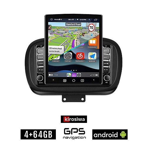 KIROSIWA FIAT 500X (μετά το 2014) Android οθόνη αυτοκίνητου 4GB με GPS WI-FI (ηχοσύστημα αφής 9.7" ιντσών OEM Youtube Playstore MP3 USB Radio 4+64GB Bluetooth Mirrorlink εργοστασιακή, 4x60W, AUX)