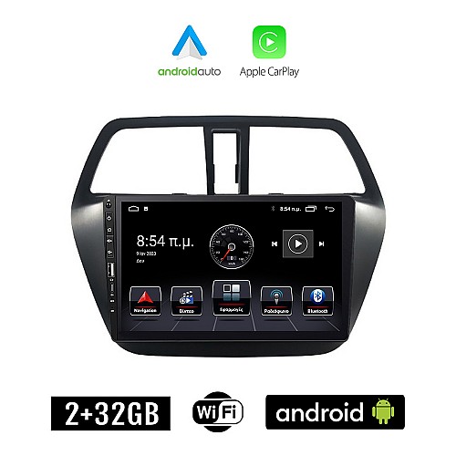 SUZUKI SX4 S-CROSS (μετά το 2014) Android οθόνη αυτοκίνητου 2+32GB με GPS WI-FI (ηχοσύστημα αφής 9" ιντσών Apple CarPlay Android Auto 2GB Car Play Youtube Playstore MP3 USB Radio Bluetooth Mirrorlink εργοστασιακή, Navi, 4x60W)