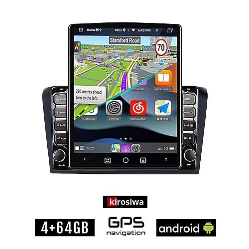 KIROSIWA MAZDA 3 (2003 - 2008) Android οθόνη αυτοκίνητου 4GB με GPS WI-FI (ηχοσύστημα αφής 9.7" ιντσών OEM Youtube Playstore MP3 USB Radio 4+64GB Bluetooth Mirrorlink εργοστασιακή, 4x60W, AUX)