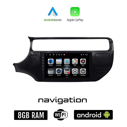 KIA RIO (2015 - 2017) Android οθόνη αυτοκίνητου 8GB + 128GB με GPS WI-FI (ηχοσύστημα αφής 9" ιντσών OEM Android Auto Apple Carplay Youtube Playstore MP3 USB Radio Bluetooth Mirrorlink εργοστασιακή, 4x60W)