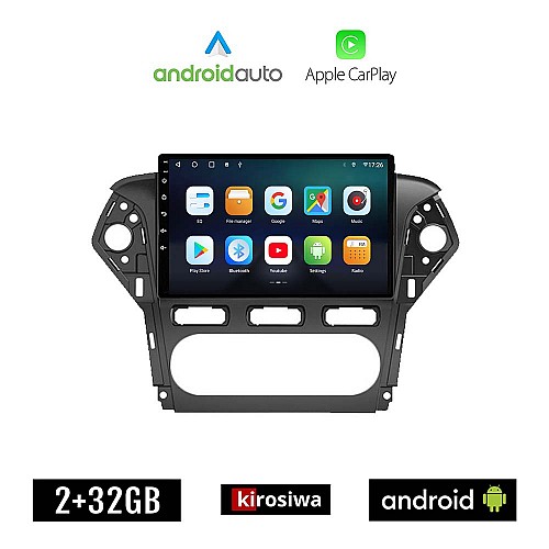 KIROSIWA FORD MONDEO (2010 - 2013) Android οθόνη αυτοκίνητου 2GB με GPS WI-FI (ηχοσύστημα αφής 10" ιντσών OEM Android Auto Apple Carplay Youtube Playstore MP3 USB Radio Bluetooth Mirrorlink εργοστασιακή, 4x60W, AUX)