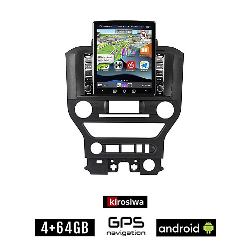 KIROSIWA FORD MUSTANG (2015 - 2020) Android οθόνη αυτοκίνητου 4GB με GPS WI-FI (ηχοσύστημα αφής 9.7" ιντσών OEM Youtube Playstore MP3 USB Radio 4+64GB Bluetooth Mirrorlink εργοστασιακή, 4x60W, AUX)