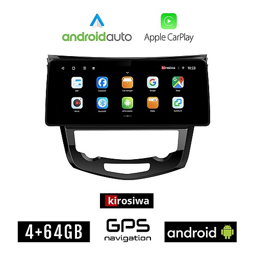 KIROSIWA NISSAN X-TRAIL (μετά το 2014) Android οθόνη αυτοκίνητου 4GB (+64GB) με GPS WI-FI (ηχοσύστημα αφής 12.3" ιντσών OEM Android Auto Apple Carplay Youtube Playstore MP3 USB Radio Bluetooth Mirrorlink εργοστασιακή, 4x60W canbus 12,3 ιντσών)