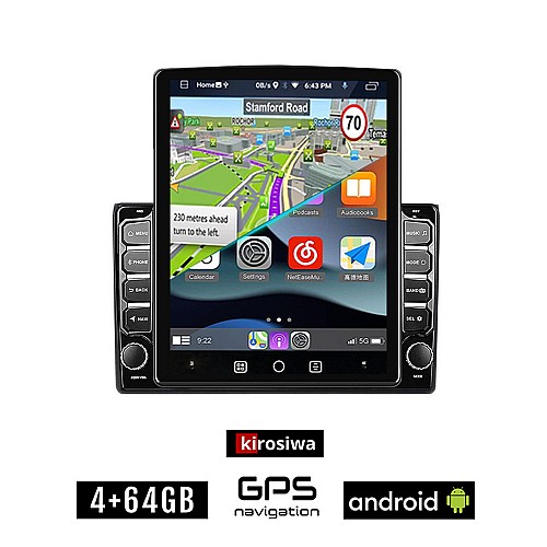 KIROSIWA AUDI A4 (2002-2008) Android οθόνη αυτοκίνητου 4GB με GPS WI-FI (ηχοσύστημα αφής 9.7" ιντσών OEM Youtube Playstore MP3 USB Radio 4+64GB Bluetooth Mirrorlink εργοστασιακή, 4x60W AUX)