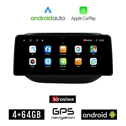 KIROSIWA JEEP COMPASS (μετά το 2017) Android οθόνη αυτοκίνητου 4GB (+64GB) με GPS WI-FI (ηχοσύστημα αφής 12.3" ιντσών OEM Android Auto Apple Carplay Youtube Playstore MP3 USB Radio Bluetooth Mirrorlink εργοστασιακή, 4x60W canbus 12,3 ιντσών)