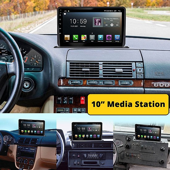 Android Media Station 10 ιντσών 2GB για το ταμπλό του αυτοκινήτου με Ελληνικό GPS πλοηγό και WI-FI Bluetooth USB Youtube (οθόνη αφής radio ηχοσύστημα Playstore MP3 Mirrorlink 4 x 60 Watt OEM FM βάση tablet universal φορτηγό truck van) MED32-2GB
