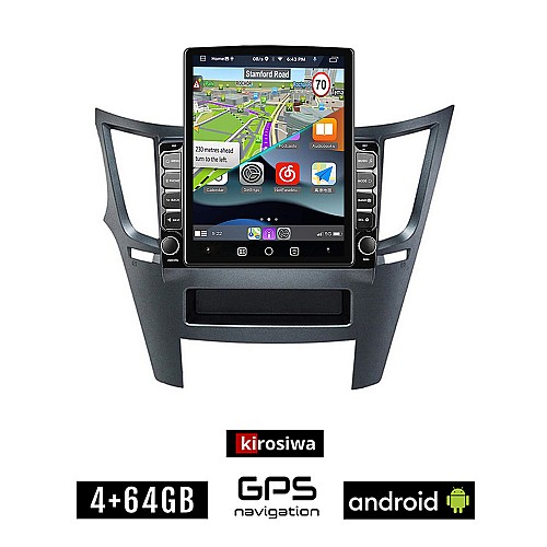 KIROSIWA SUBARU LEGACY - OUTBACK (μετά το 2009) Android οθόνη αυτοκίνητου 4GB με GPS WI-FI (ηχοσύστημα αφής 9.7" ιντσών OEM Youtube Playstore MP3 USB Radio 4+64GB Bluetooth Mirrorlink εργοστασιακή 4x60W)