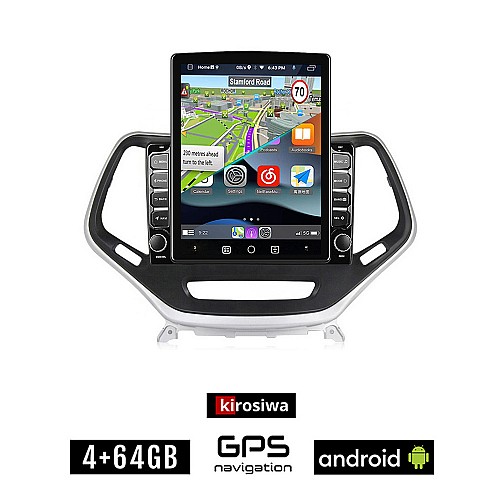 KIROSIWA JEEP CHEROKEE  μετά το 2014 Android οθόνη αυτοκίνητου 4GB με GPS WI-FI (ηχοσύστημα αφής 9.7" ιντσών OEM Youtube Playstore MP3 USB Radio 4+64GB Bluetooth Mirrorlink εργοστασιακή, 4x60W, AUX)