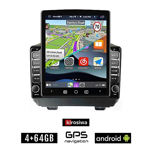 KIROSIWA FIAT 500 (μετά το 2016) Android οθόνη αυτοκίνητου 4GB με GPS WI-FI (ηχοσύστημα αφής 9.7" ιντσών OEM Youtube Playstore MP3 USB Radio 4+64GB Bluetooth Mirrorlink εργοστασιακή, 4x60W, AUX)