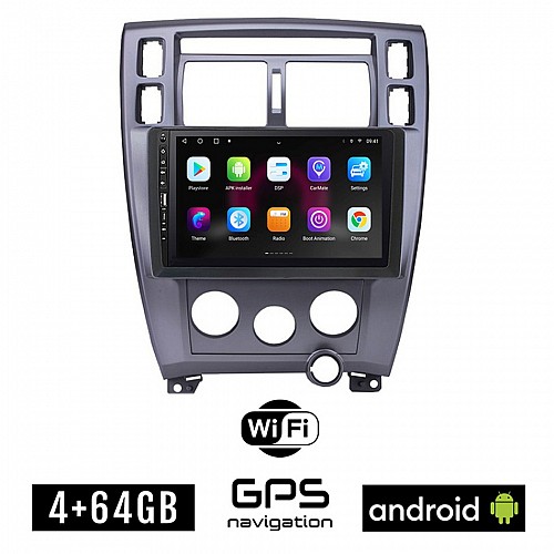 HYUNDAI TUCSON (2004 - 2010) A/C Android οθόνη αυτοκίνητου 4GB με GPS WI-FI (ηχοσύστημα αφής 9" ιντσών OEM Youtube Playstore MP3 USB Radio Bluetooth Mirrorlink εργοστασιακή, 4x60W, Navi)