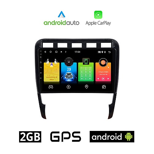PORSCHE CAYENNE (2002 - 2011) Android οθόνη αυτοκίνητου 2GB με GPS WI-FI (ηχοσύστημα αφής 9" ιντσών OEM Android Auto Apple Carplay Youtube Playstore MP3 USB Radio Bluetooth Mirrorlink εργοστασιακή, 4x60W, AUX)