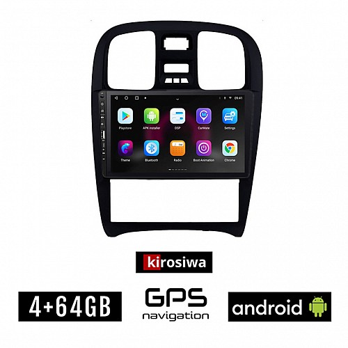 HYUNDAI SONATA 2000-2006 Android οθόνη αυτοκίνητου 4GB με GPS WI-FI (ηχοσύστημα αφής 9" ιντσών OEM Youtube Playstore MP3 USB Radio Bluetooth Mirrorlink εργοστασιακή, 4x60W, Navi)