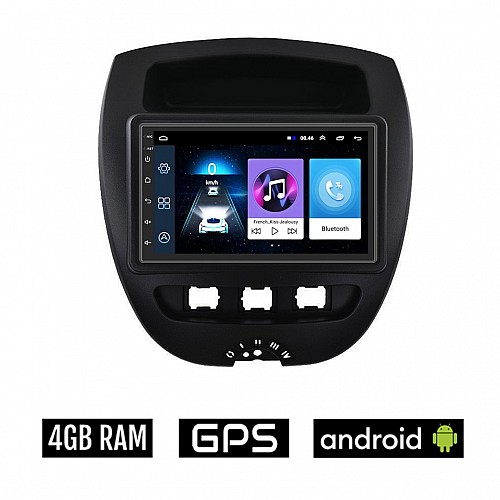TOYOTA AYGO (2005 - 2014) Android οθόνη αυτοκίνητου 4GB με GPS WI-FI (ηχοσύστημα αφής 7" ιντσών OEM Youtube Playstore MP3 USB Radio Bluetooth Mirrorlink εργοστασιακή, AUX, 4x60W) TOY123-4GB