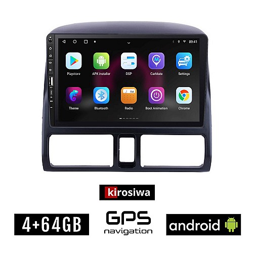 HONDA CRV (1996-2006) CLIMA Android οθόνη αυτοκίνητου 4GB με GPS WI-FI (ηχοσύστημα αφής 9" ιντσών OEM Youtube Playstore MP3 USB Radio Bluetooth Mirrorlink εργοστασιακή, 4x60W, Navi)