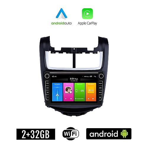 CHEVROLET AVEO (2014-2017) Android οθόνη αυτοκίνητου 2GB με GPS WI-FI (ηχοσύστημα αφής 8" ιντσών Apple CarPlay Android Auto Car Play Youtube Playstore MP3 USB Radio Bluetooth Mirrorlink εργοστασιακή, 4x60W, Navi)