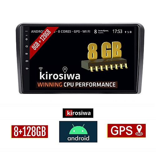 KIROSIWA 8GB + 128GB SUZUKI IGNIS (2003 - 2010) Android οθόνη αυτοκίνητου με GPS WI-FI (ηχοσύστημα αφής 9" ιντσών Youtube Playstore MP3 USB Radio Bluetooth Mirrorlink DSP Apple Carplay Android Auto 4x60W, AUX)