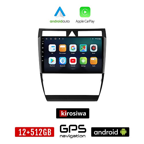 KIROSIWA AUDI A6 (1998-2005) Android οθόνη αυτοκίνητου 12GB + 512GB με GPS WI-FI (ηχοσύστημα αφής 9" ιντσών OEM Android Auto Apple Carplay Youtube Playstore MP3 USB Radio Bluetooth Mirrorlink εργοστασιακή, 4x60W, AUX)