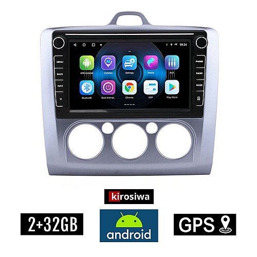 FORD FOCUS (2005 - 2011) *Με χειροκίνητο κλιματισμό Android οθόνη αυτοκίνητου 2GB με GPS WI-FI (ηχοσύστημα αφής 8" ιντσών OEM Youtube Playstore MP3 USB Radio Bluetooth Mirrorlink εργοστασιακή, 4x60W, Navi)