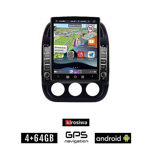 KIROSIWA JEEP PATRIOT (2006 - 2016) Android οθόνη αυτοκίνητου 4GB με GPS WI-FI (ηχοσύστημα αφής 9.7" ιντσών OEM Youtube Playstore MP3 USB Radio 4+64GB Bluetooth Mirrorlink εργοστασιακή, 4x60W, AUX)