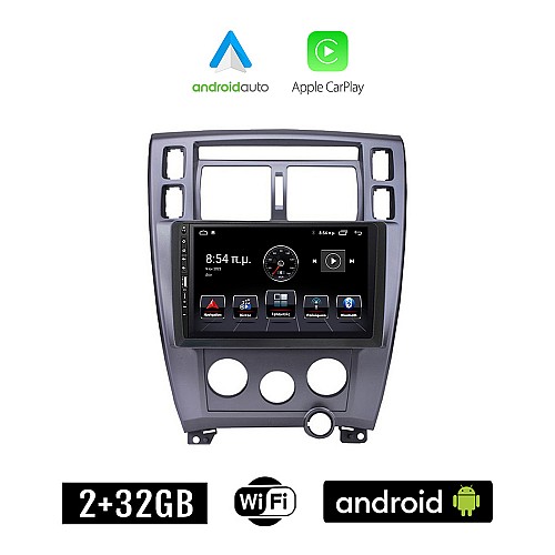HYUNDAI TUCSON (2004 - 2010) A/C Android οθόνη αυτοκίνητου 2+32GB με GPS WI-FI (ηχοσύστημα αφής 9" ιντσών Apple CarPlay Android Auto 2GB Car Play Youtube Playstore MP3 USB Radio Bluetooth Mirrorlink εργοστασιακή, 4x60W, Navi)