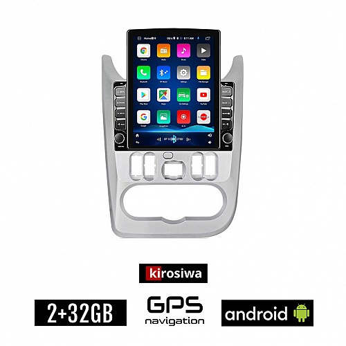 KIROSIWA DACIA DUSTER - LOGAN - SANDERO 2006-2012 Android οθόνη αυτοκίνητου 2GB με GPS WI-FI (ηχοσύστημα αφής 9.7" ιντσών OEM Youtube Playstore MP3 USB Radio Bluetooth Mirrorlink εργοστασιακή, 4x60W)