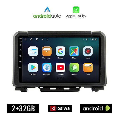 KIROSIWA SUZUKI JIMNY (μετά το 2018) Android οθόνη αυτοκίνητου 2GB με GPS WI-FI (ηχοσύστημα αφής 9" ιντσών OEM Android Auto Apple Carplay Youtube Playstore MP3 USB Radio Bluetooth Mirrorlink εργοστασιακή, AUX, 4x60W)