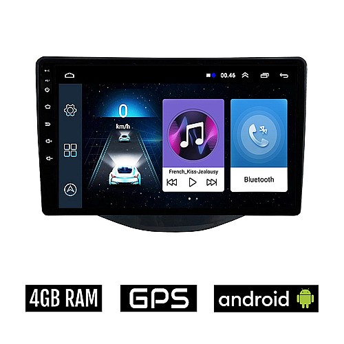 TOYOTA AYGO (μετά το 2014) Android οθόνη αυτοκίνητου 4GB με GPS WI-FI (ηχοσύστημα αφής 9" ιντσών OEM Youtube Playstore MP3 USB Radio Bluetooth Mirrorlink εργοστασιακή, 4x60W, AUX)