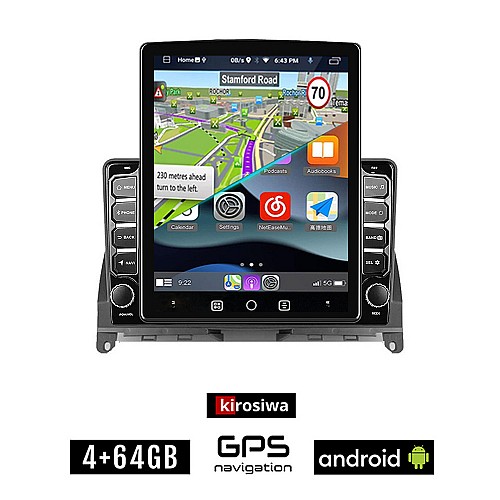 KIROSIWA MERCEDES C (W204) 2007 - 2011 Android οθόνη αυτοκίνητου 4GB με GPS WI-FI (ηχοσύστημα αφής 9.7" ιντσών OEM Youtube Playstore MP3 USB Radio 4+64GB Bluetooth Mirrorlink εργοστασιακή, 4x60W, BENZ)