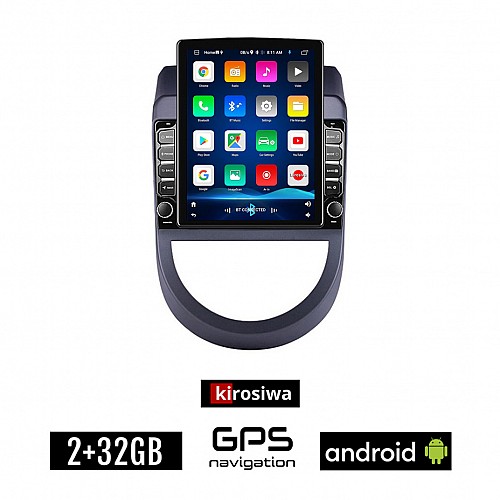 KIROSIWA KIA SOUL (2008 - 2013) Android οθόνη αυτοκίνητου 2GB με GPS WI-FI (ηχοσύστημα αφής 9.7" ιντσών OEM Youtube Playstore MP3 USB Radio Bluetooth Mirrorlink εργοστασιακή, 4x60W, AUX)