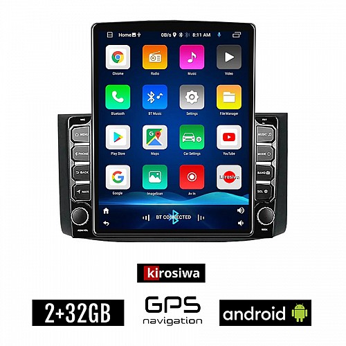 KIROSIWA CHEVROLET AVEO (2006-2010) Android οθόνη αυτοκίνητου 2GB με GPS WI-FI (ηχοσύστημα αφής 9.7" ιντσών OEM Youtube Playstore MP3 USB Radio Bluetooth Mirrorlink εργοστασιακή, 4x60W)