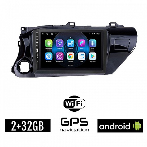 TOYOTA HILUX (μετά το 2017) Android οθόνη αυτοκίνητου 2GB με GPS WI-FI (ηχοσύστημα αφής 9" ιντσών OEM Youtube Playstore MP3 USB Radio Bluetooth Mirrorlink εργοστασιακή, 4x60W, Navi) WR7078399